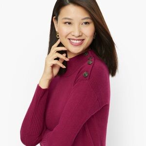 NWT Talbots Women's Cowl Neck Sweater - Berry